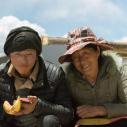 Tibetan family at top of Kazila Mountain