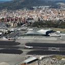 Gibraltar - air strip on the road