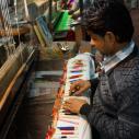 Weaving traditional handicraft with Jacquard loom, Varanasi