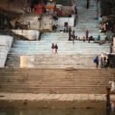 Ghats (long steps) leading to Ganga River, Varanasi