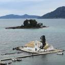 Corfou - Pontikonisi and Vlacheraina monastery seen from Kanoni