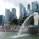 The Merlion and Marina boulevard buildings