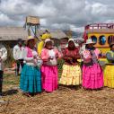 Uros floating island villagers