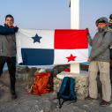 National flag on  summit of volcan Baru