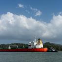 Cargo ship on Gatun Lake