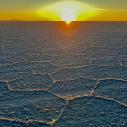 Coucher de soleil au salar d'Uyuni